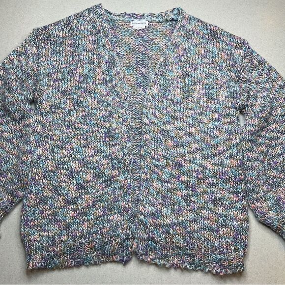 Lovers And Friends Pastel Chunky Knit Mindy Cardigan Small Metallic Purple Pink - Picture 3 of 8